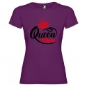 T-SHIRT PERSONALIZZATA PURO COTONE QUEEN MOM DONNA COLORE VIOLA