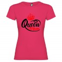 T-SHIRT PERSONALIZZATA PURO COTONE QUEEN MOM DONNA COLORE ROSA FUCSIA