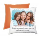 CUSCINO PERSONALIZZATO ARANCIONE BICOLORE FAMIGLIA