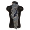PASHMINA SCIARPA SCARF UOMO DONNA RIGHE FRANGE BLU AZZURRO BIANCO COTONE VISCOSA