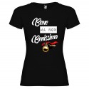 T-SHIRT BENE NON BENISSIMO DONNA STAMPA PERSONALIZZATA COLORE NERO