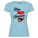 T-SHIRT BENE NON BENISSIMO DONNA STAMPA PERSONALIZZATA COLORE AZZURRO