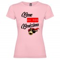 T-SHIRT BENE NON BENISSIMO DONNA STAMPA PERSONALIZZATA COLORE ROSA