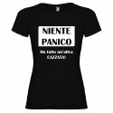 T-SHIRT NIENTE PANICO DONNA STAMPA PERSONALIZZATA COLORE NERO