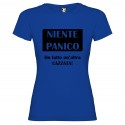 T-SHIRT NIENTE PANICO DONNA STAMPA PERSONALIZZATA COLORE BLU ROYAL