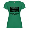 T-SHIRT NIENTE PANICO DONNA STAMPA PERSONALIZZATA COLORE VERDE