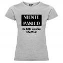 T-SHIRT NIENTE PANICO DONNA STAMPA PERSONALIZZATA COLORE GRIGIO