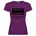 T-SHIRT NIENTE PANICO DONNA STAMPA PERSONALIZZATA COLORE VIOLA