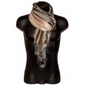 Sciarpa Pashmina in tinta unita double face beige