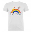 T-SHIRT PERSONALIZZATA ANDRÀ TUTTO BENE ARCOBALENO BIANCO