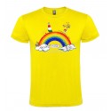 T-SHIRT PERSONALIZZATA ANDRÀ TUTTO BENE ARCOBALENO COLORE GIALLO
