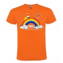 T-SHIRT PERSONALIZZATA ANDRÀ TUTTO BENE ARCOBALENO COLORE ARANCIO