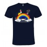 T-SHIRT PERSONALIZZATA ANDRÀ TUTTO BENE ARCOBALENO COLORE BLU NAVY