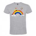 T-SHIRT PERSONALIZZATA ANDRÀ TUTTO BENE ARCOBALENO COLORE GRIGIO