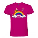 T-SHIRT PERSONALIZZATA ANDRÀ TUTTO BENE ARCOBALENO COLORE ROSA FUCSIA