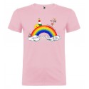 T-SHIRT PERSONALIZZATA ANDRÀ TUTTO BENE ARCOBALENO COLORE ROSA