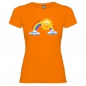 T-SHIRT DONNA STAMPA PERSONALIZZATA ANDRÀ TUTTO BENE ARANCIONE