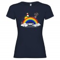 MAGLIETTA PERSONALIZZATA ANDRÀ TUTTO BENE DA DONNA ARCOBALENO BLU NAVY