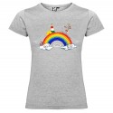 MAGLIETTA PERSONALIZZATA ANDRÀ TUTTO BENE DA DONNA ARCOBALENO GRIGIO