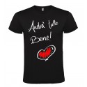 T-SHIRT MAGLIETTA PERSONALIZZATA ANDRÀ TUTTO BENE CON CUORE NERO