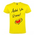 T-SHIRT MAGLIETTA PERSONALIZZATA ANDRÀ TUTTO BENE CON CUORE GIALLO