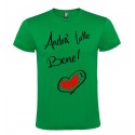 T-SHIRT MAGLIETTA PERSONALIZZATA ANDRÀ TUTTO BENE CON CUORE VERDE
