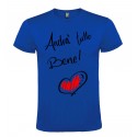 T-SHIRT MAGLIETTA PERSONALIZZATA ANDRÀ TUTTO BENE CON CUORE BLU ROYAL