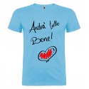 T-SHIRT MAGLIETTA PERSONALIZZATA ANDRÀ TUTTO BENE CON CUORE AZZURRO