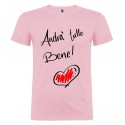 T-SHIRT MAGLIETTA PERSONALIZZATA ANDRÀ TUTTO BENE CON CUORE ROSA