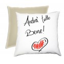 CUSCINO PERSONALIZZATO ANDRÀ TUTTO BENE BEIGE
