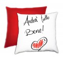 CUSCINO PERSONALIZZATO ANDRÀ TUTTO BENE ROSSO