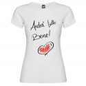 T-SHIRT DONNA CON SCRITTA ANDRÀ TUTTO BENE CUORE BIANCO