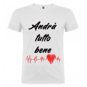 T-SHIRT ANDRÀ TUTTO BENE ELETTROCARDIOGRAMMA BIANCO