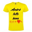 T-SHIRT ANDRÀ TUTTO BENE ELETTROCARDIOGRAMMA GIALLO