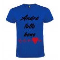 T-SHIRT ANDRÀ TUTTO BENE ELETTROCARDIOGRAMMA BLU ROYALE