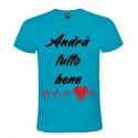 T-SHIRT ANDRÀ TUTTO BENE ELETTROCARDIOGRAMMA TURCHESE