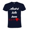 T-SHIRT ANDRÀ TUTTO BENE ELETTROCARDIOGRAMMA BLU SCURO