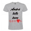 T-SHIRT ANDRÀ TUTTO BENE ELETTROCARDIOGRAMMA GRIGIO