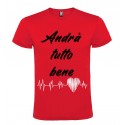 T-SHIRT ANDRÀ TUTTO BENE ELETTROCARDIOGRAMMA ROSSO