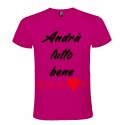 T-SHIRT ANDRÀ TUTTO BENE ELETTROCARDIOGRAMMA ROSA FUCSIA