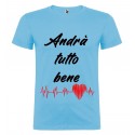 T-SHIRT ANDRÀ TUTTO BENE ELETTROCARDIOGRAMMA AZZURRO
