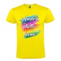 T-SHIRT COLORI ACQUARELLO ANDRÀ TUTTO BENE GIALLO