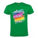 T-SHIRT COLORI ACQUARELLO ANDRÀ TUTTO BENE VERDE