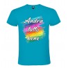 T-SHIRT COLORI ACQUARELLO ANDRÀ TUTTO BENE TURCHESE