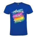 T-SHIRT COLORI ACQUARELLO ANDRÀ TUTTO BENE TURCHESE