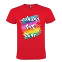 T-SHIRT COLORI ACQUARELLO ANDRÀ TUTTO BENE ROSSO