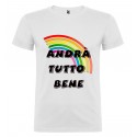 T-SHIRT RAINBOW MAN ANDRÀ TUTTO BENE BIANCO