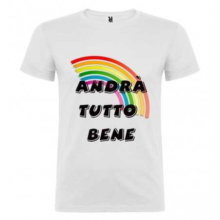 T-SHIRT RAINBOW MAN ANDRÀ TUTTO BENE BIANCO