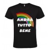 T-SHIRT RAINBOW MAN ANDRÀ TUTTO BENE NERO
