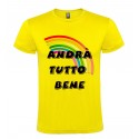 T-SHIRT RAINBOW MAN ANDRÀ TUTTO BENE GIALLO